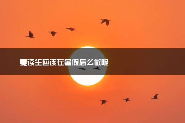 复读生应该在暑假怎么做呢