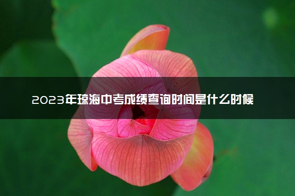 2023年琼海中考成绩查询时间是什么时候 查询方式