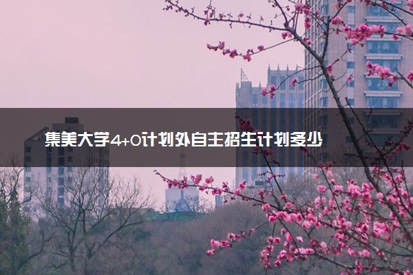 集美大学4+0计划外自主招生计划多少