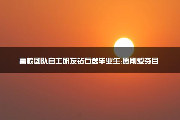 高校团队自主研发钻石送毕业生:愿刚毅夺目