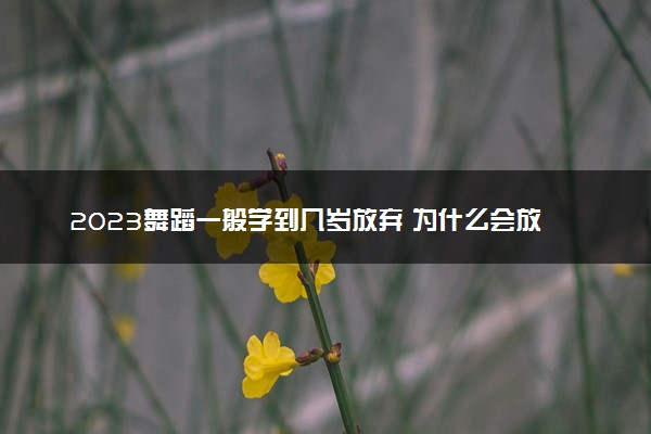 2023舞蹈一般学到几岁放弃 为什么会放弃