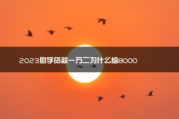 2023助学贷款一万二为什么给8000 是什么原因