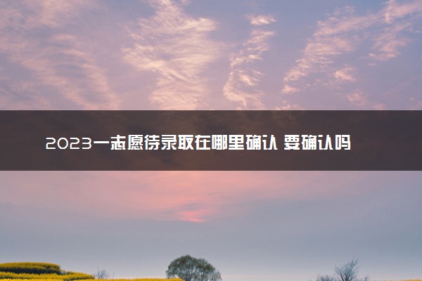 2023一志愿待录取在哪里确认 要确认吗