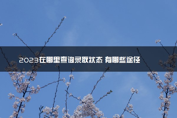 2023在哪里查询录取状态 有哪些途径