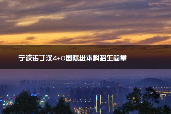 宁波诺丁汉4+0国际班本科招生简章