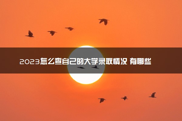 2023怎么查自己的大学录取情况 有哪些方法