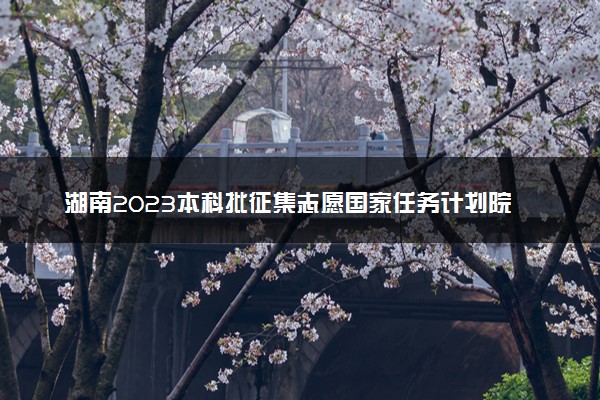 湖南2023本科批征集志愿国家任务计划院校及专业【职高对口类】