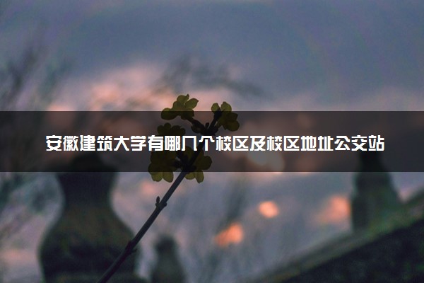 安徽建筑大学有哪几个校区及校区地址公交站点 分别都在哪里