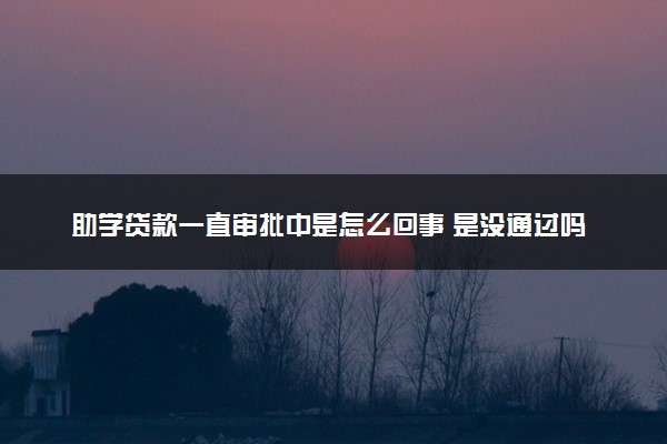 助学贷款一直审批中是怎么回事 是没通过吗