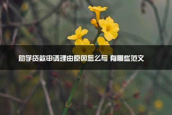 助学贷款申请理由原因怎么写 有哪些范文