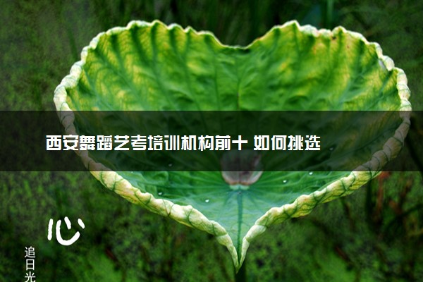 西安舞蹈艺考培训机构前十 如何挑选