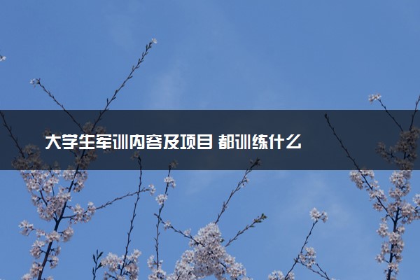 大学生军训内容及项目 都训练什么
