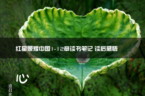 红星照耀中国1-12章读书笔记 读后感悟