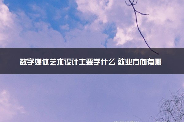 数字媒体艺术设计主要学什么 就业方向有哪些