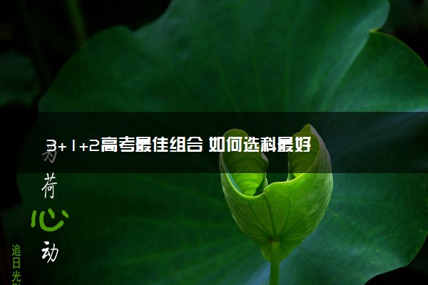3+1+2高考最佳组合 如何选科最好