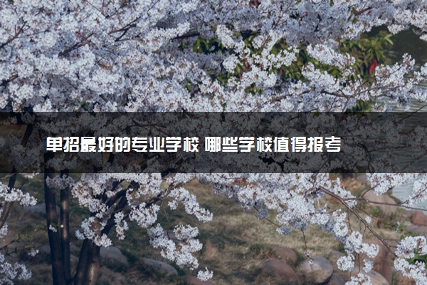 单招最好的专业学校 哪些学校值得报考