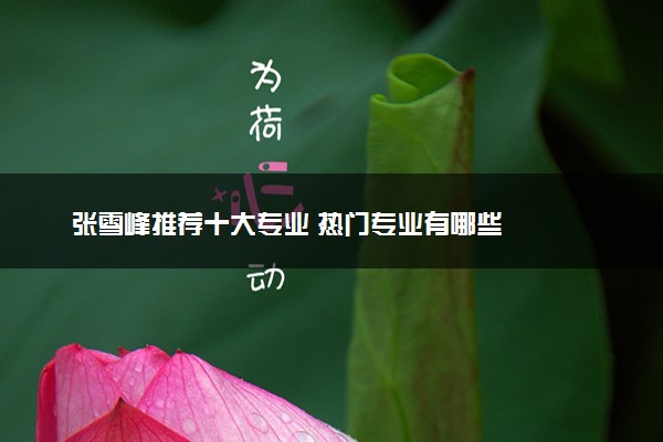 张雪峰推荐十大专业 热门专业有哪些
