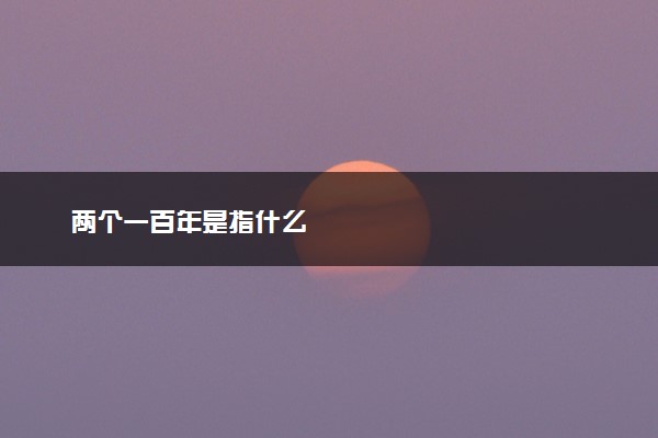 两个一百年是指什么