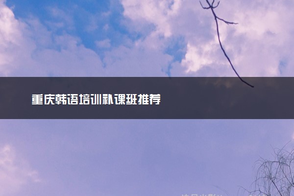 重庆韩语培训补课班推荐