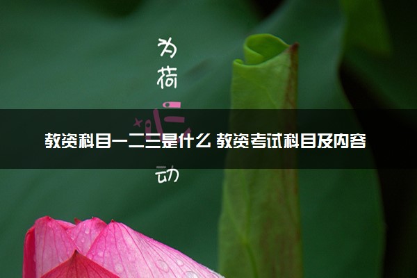 教资科目一二三是什么 教资考试科目及内容
