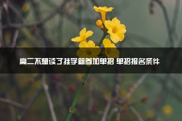 高二不想读了挂学籍参加单招 单招报名条件有哪些