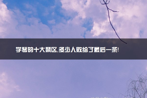 学琴的十大禁区，多少人败给了最后一条！