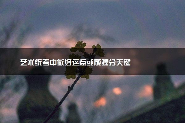 艺术统考中做好这点或成提分关键