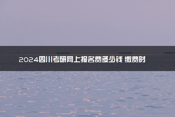 2024四川考研网上报名费多少钱 缴费时间及入口