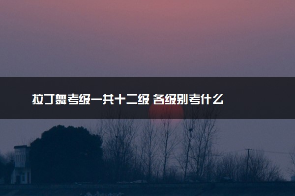 拉丁舞考级一共十二级 各级别考什么