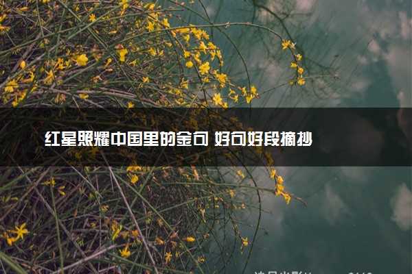 红星照耀中国里的金句 好句好段摘抄
