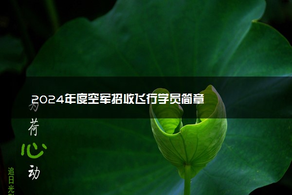 2024年度空军招收飞行学员简章