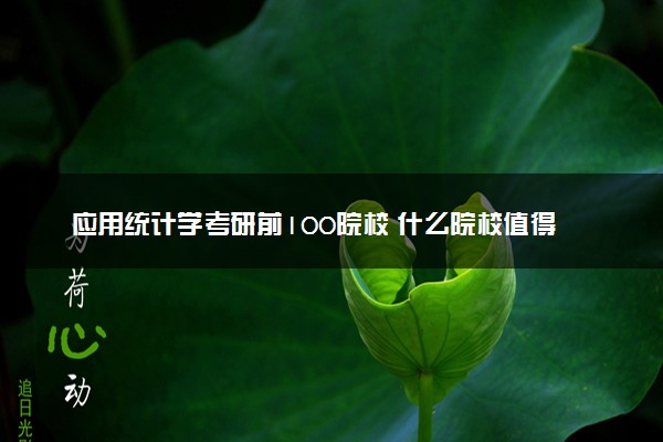 应用统计学考研前100院校 什么院校值得报