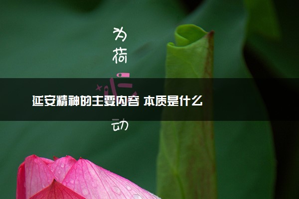 延安精神的主要内容 本质是什么