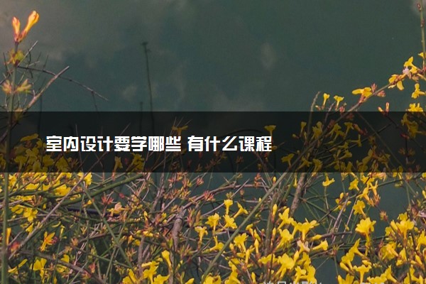 室内设计要学哪些 有什么课程