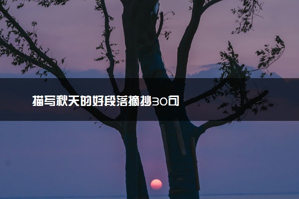 描写秋天的好段落摘抄30句