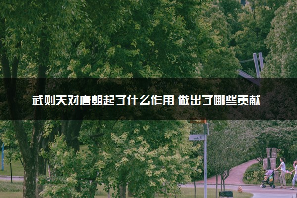武则天对唐朝起了什么作用 做出了哪些贡献