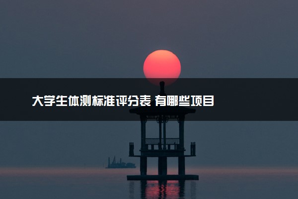 大学生体测标准评分表 有哪些项目