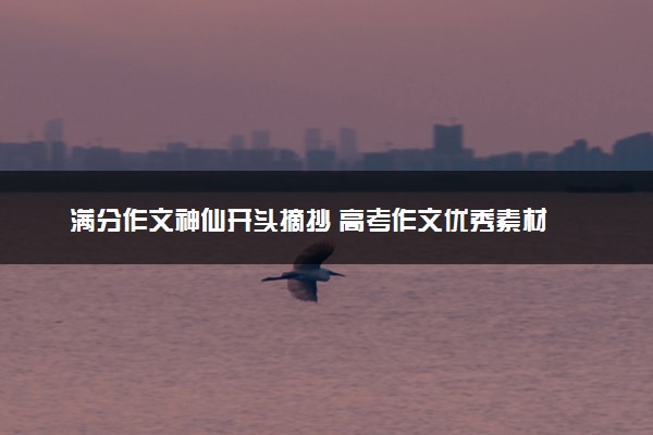 满分作文神仙开头摘抄 高考作文优秀素材