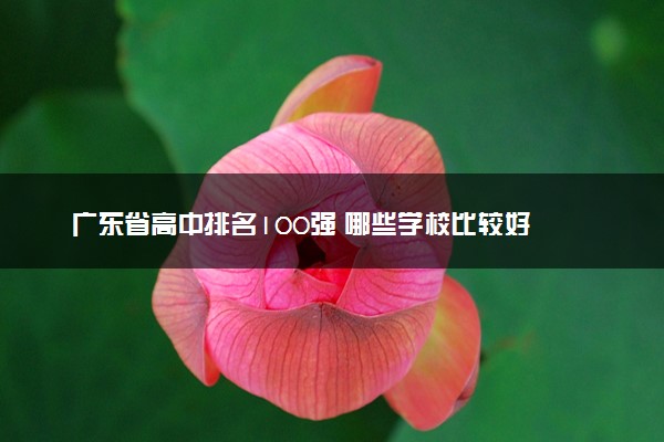 广东省高中排名100强 哪些学校比较好