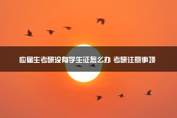 应届生考研没有学生证怎么办 考研注意事项有哪些