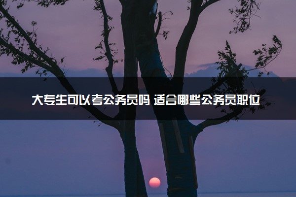 大专生可以考公务员吗 适合哪些公务员职位