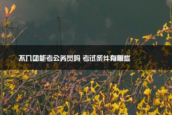不入团能考公务员吗 考试条件有哪些
