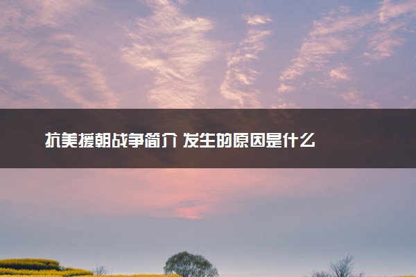抗美援朝战争简介 发生的原因是什么