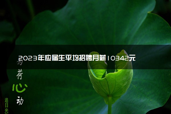 2023年应届生平均招聘月薪10342元 什么专业工资高
