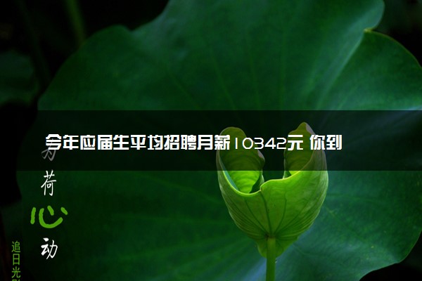 今年应届生平均招聘月薪10342元 你到平均值了吗