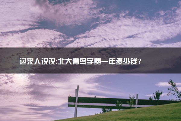 过来人说说：北大青鸟学费一年多少钱？