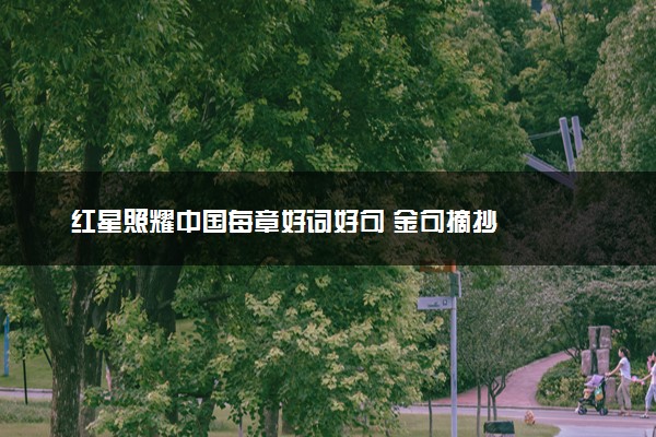红星照耀中国每章好词好句 金句摘抄
