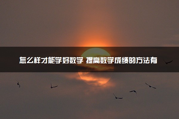 怎么样才能学好数学 提高数学成绩的方法有哪些