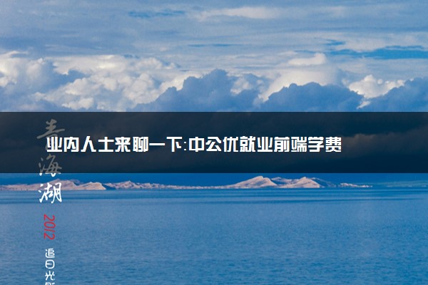 业内人士来聊一下：中公优就业前端学费