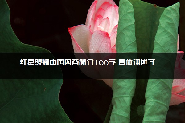 红星照耀中国内容简介100字 具体讲述了什么